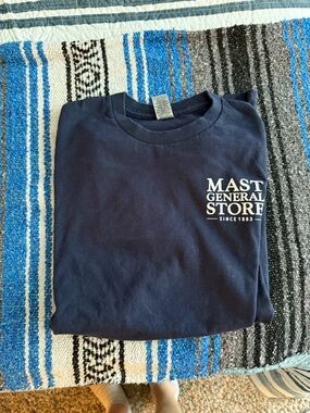 Gildan Navy Short Sleeve Tee with White Mast General Store Logo